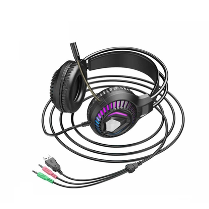 Hoco ESD12 Gaming Headphones – Stereo, RGB Backlit, 3.5mm Wired