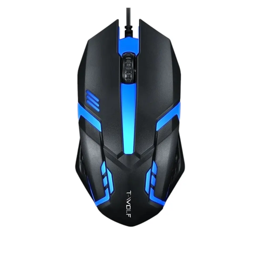 T-Wolf V1 Wired Office & Gaming Mouse – Ergonomic Design with Colorful LED Lighting