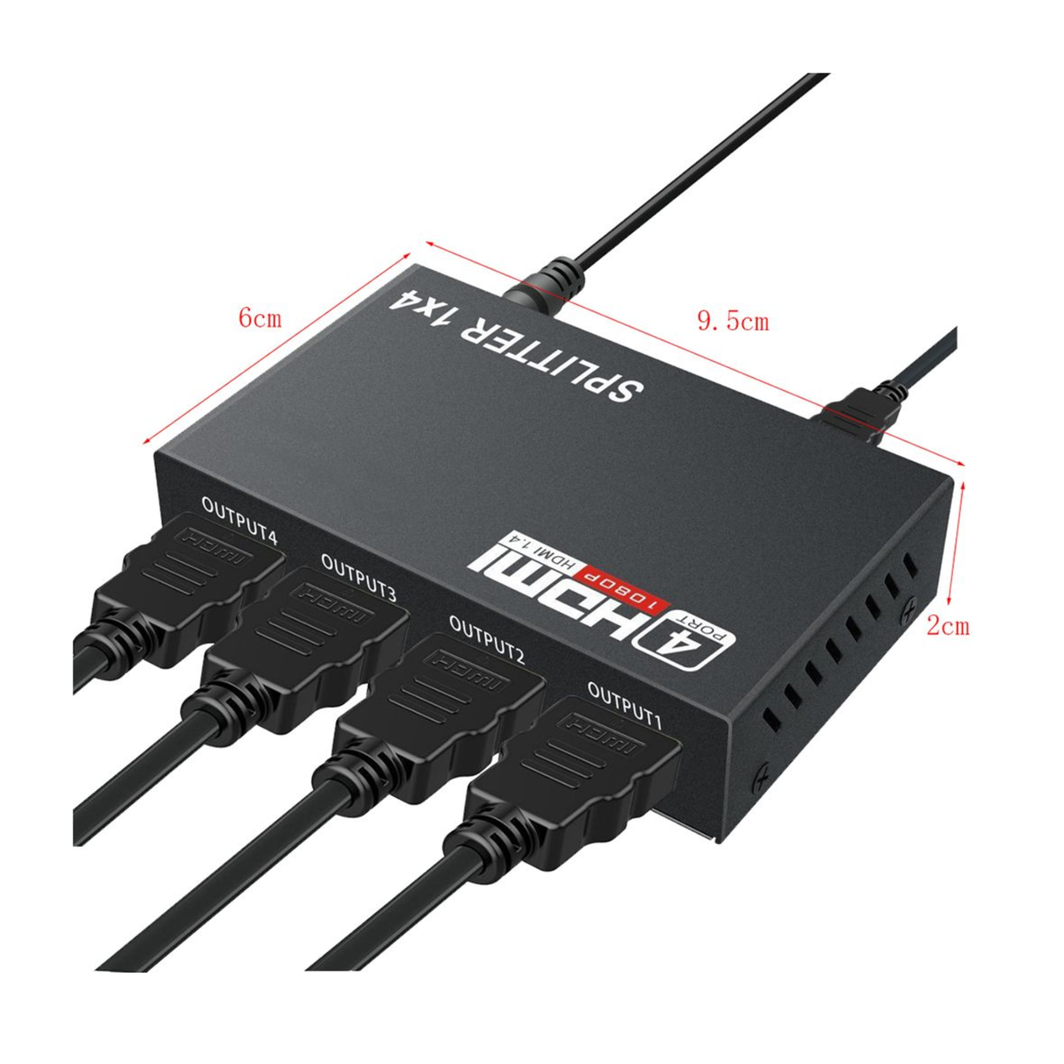 1-in-4 HDMI Splitter Adapter – 4Kx2K 3D 1080P
