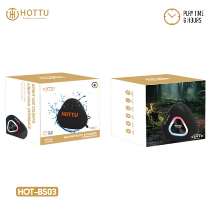 HOTTU BS03 RGB Bluetooth Speaker – 6H Playtime | IPX6 Waterproof | 16.8M RGB Colors