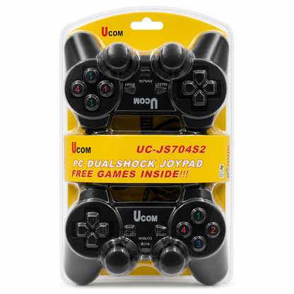 UCOM Dual Shock Wired PC Joypad Controller Twin Pack – USB Gaming Controllers for Windows