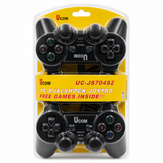 UCOM Dual Shock Wired PC Joypad Controller Twin Pack – USB Gaming Controllers for Windows