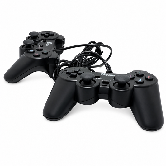 UCOM Dual Shock Wired PC Joypad Controller Twin Pack – USB Gaming Controllers for Windows