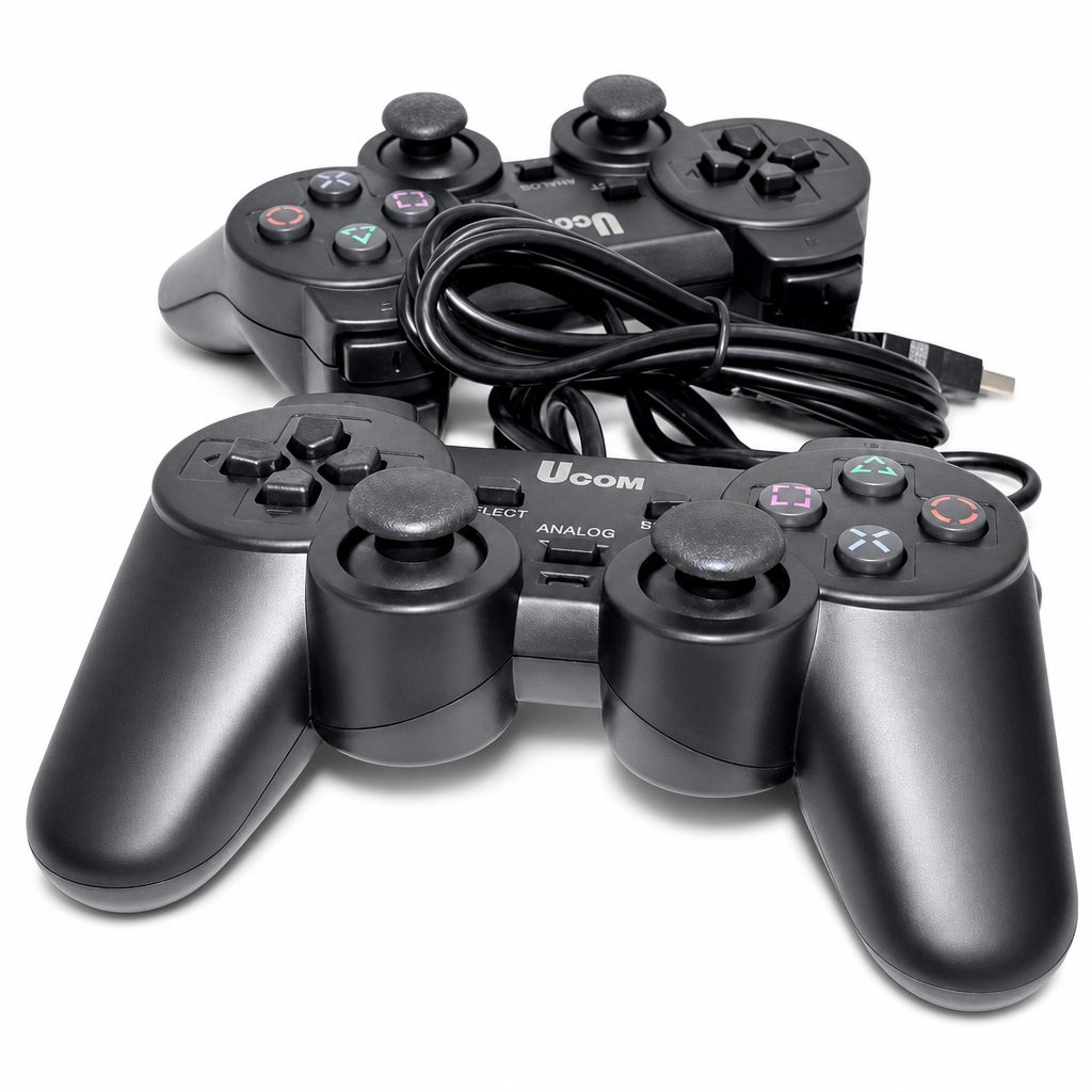 UCOM Dual Shock Wired PC Joypad Controller Twin Pack – USB Gaming Controllers for Windows